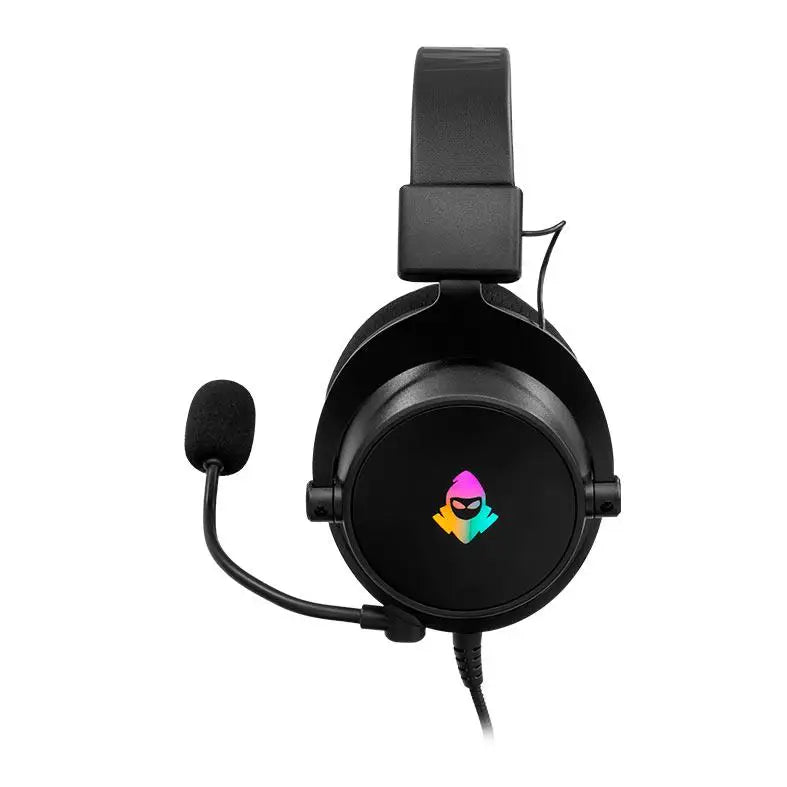 Mancer Aura Gaming Headset – RGB Lighting, 50mm Drivers, Noise-Cancelling Mic, Black (MCR-AUR-RGB01)