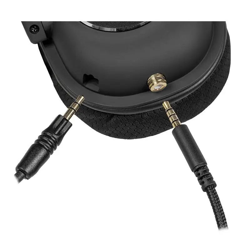 Mancer Quartz Gaming Headset – 50mm Drivers, Adjustable Mic, Black (MCR-QTZ-BL01)