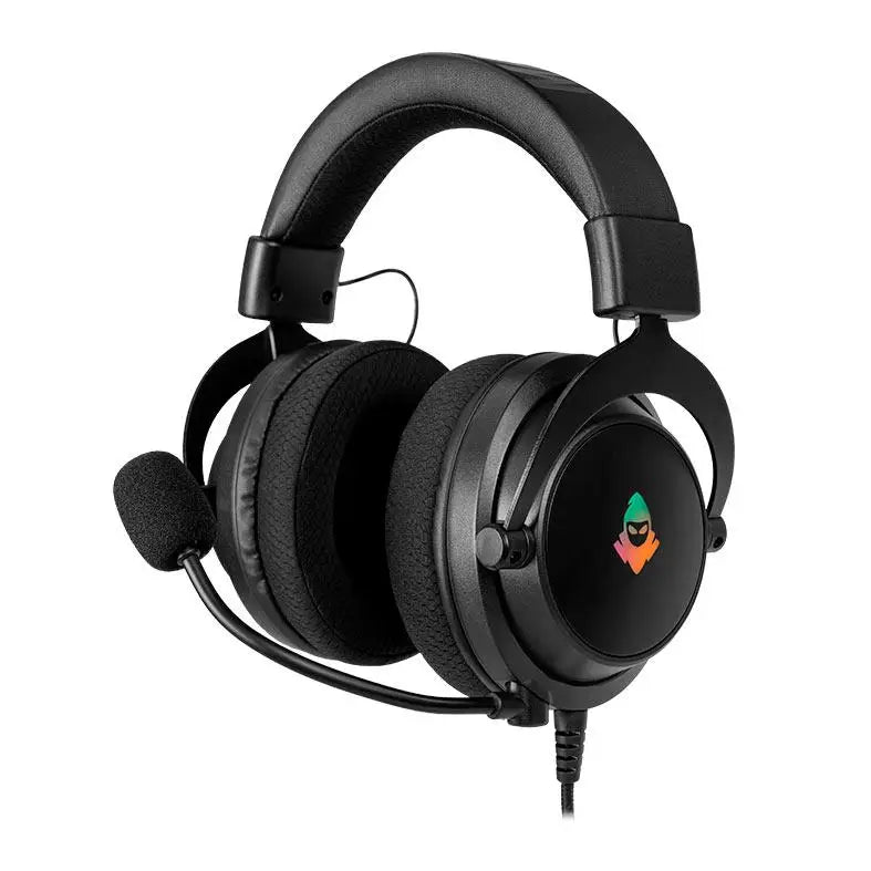 Mancer Aura Gaming Headset – RGB Lighting, 50mm Drivers, Noise-Cancelling Mic, Black (MCR-AUR-RGB01)