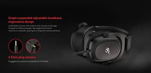 Bulian Pro Gaming Headset – 50mm Drivers, Noise-Cancelling Microphone, Deep Bass Sound