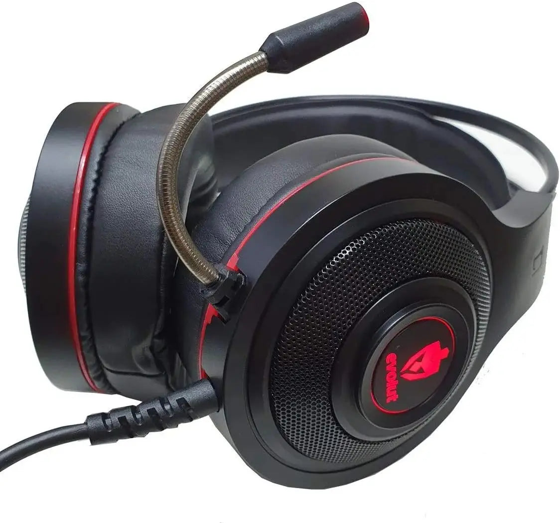 Evolut EG301R Temis Red Gaming Headset – Wired, Stereo Sound & Adjustable Microphone