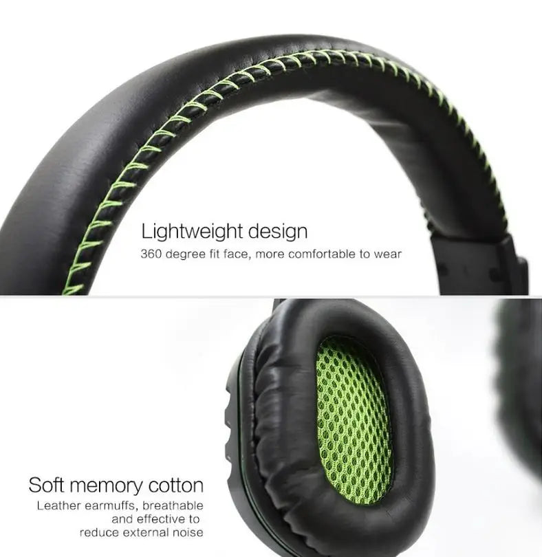 Ergonomic Gaming Headset – Deep Bass, Built-in Microphone, 3.5mm Plug, for PC & Consoles