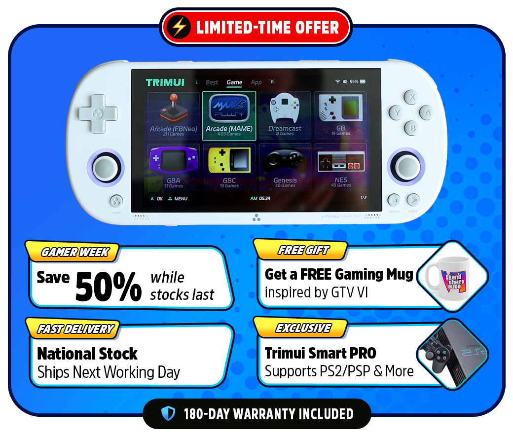 Original TrimUI Smart PRO™ Handheld – 25,800 Games from 26+ Consoles (180-Day Warranty)