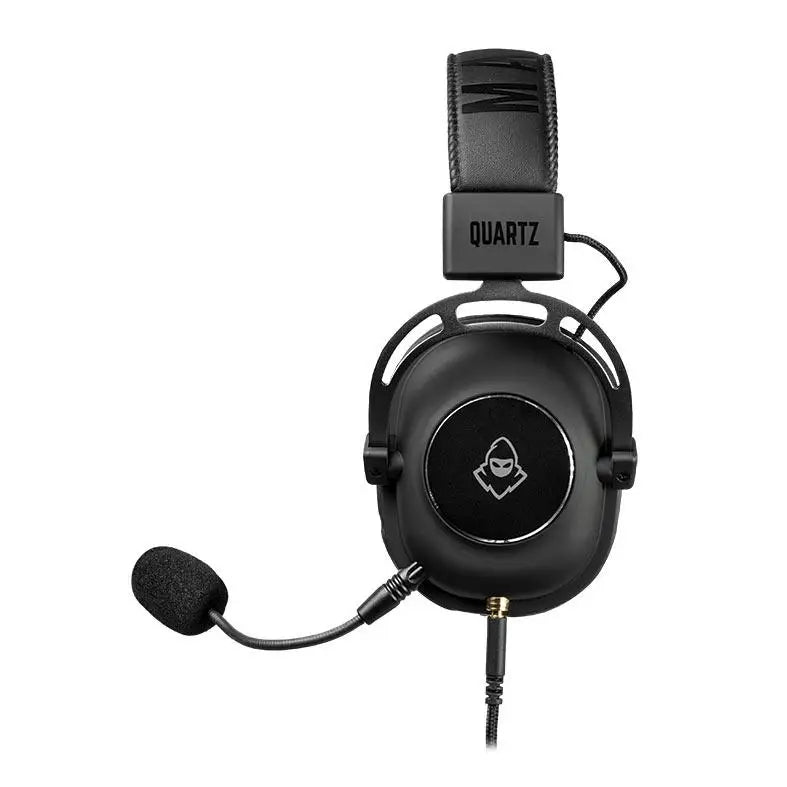 Mancer Quartz Gaming Headset – 50mm Drivers, Adjustable Mic, Black (MCR-QTZ-BL01)