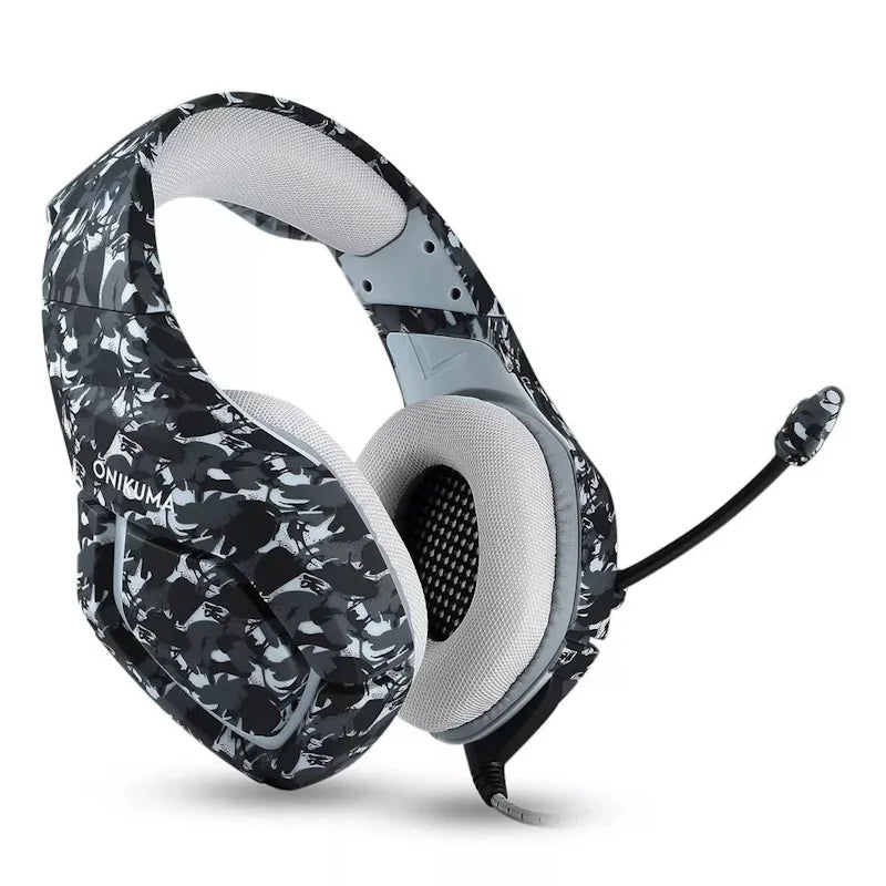 Onikuma K1-B Gaming Headset – Camouflage Design, Noise-Cancelling Mic, for PC, Mobile & Consoles