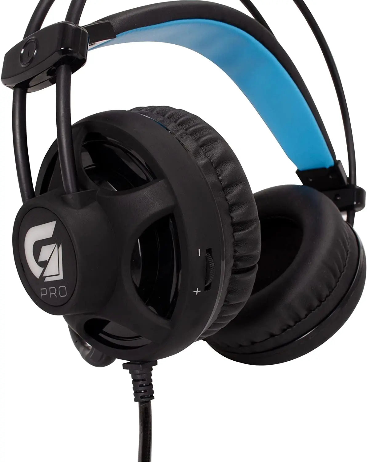 Pro Gaming Headset – Black with Blue LED Lights, Adjustable Microphone & Stereo Sound